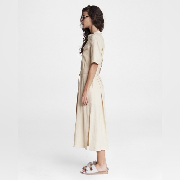 Rag & Bone Selma Linen Blend Midi Dress Size Medium - Picture 4 of 7